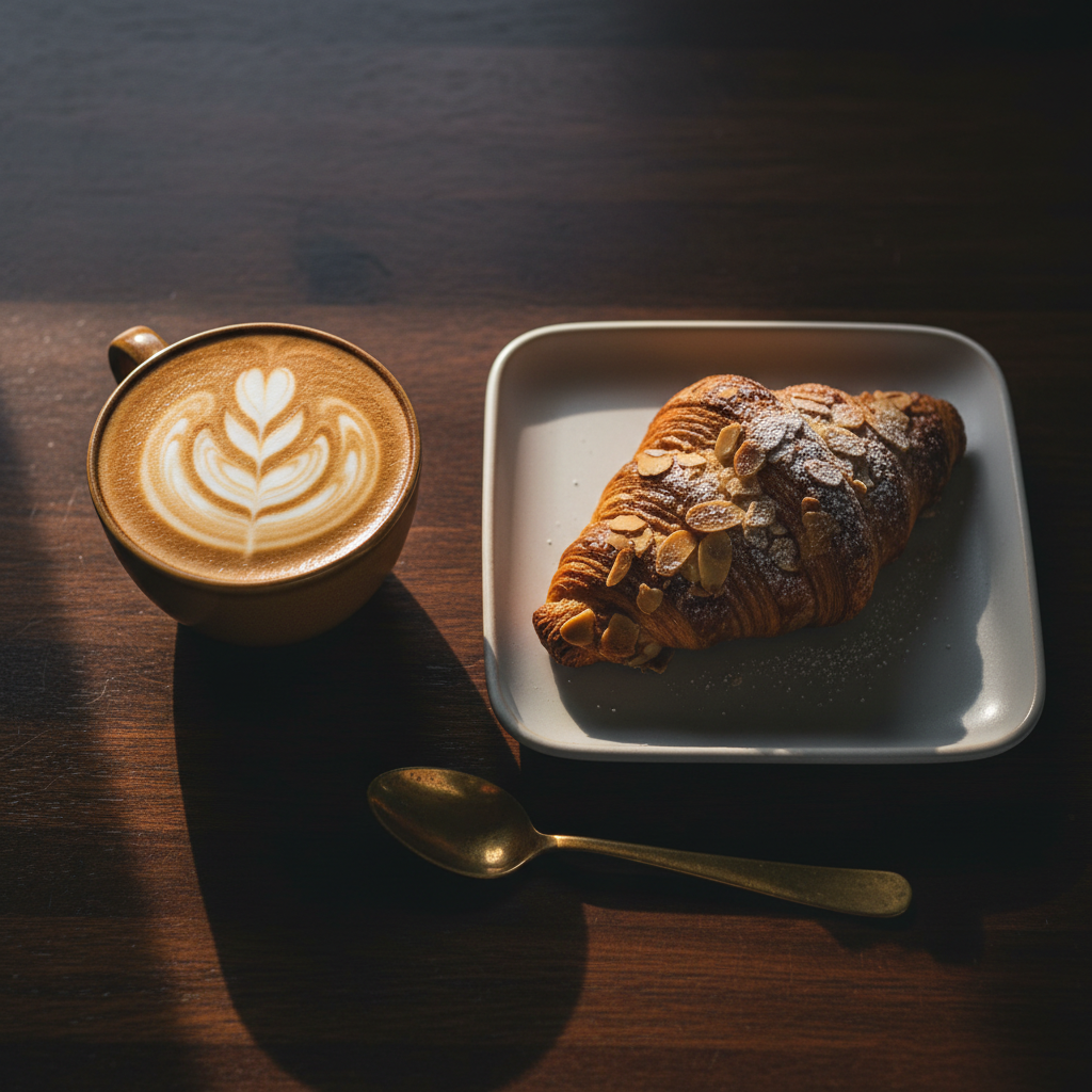 Latte with rosetta